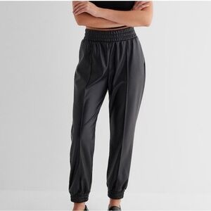 Medium high waisted faux leather joggers Express NEW